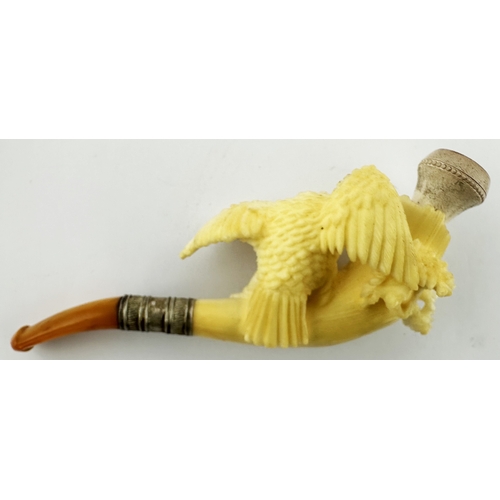 543 - SPREAD WINGED EAGLE MEERSCHAUM PIPE BOWL. 4.9ins long. Another impressive figural pipe, in original ... 