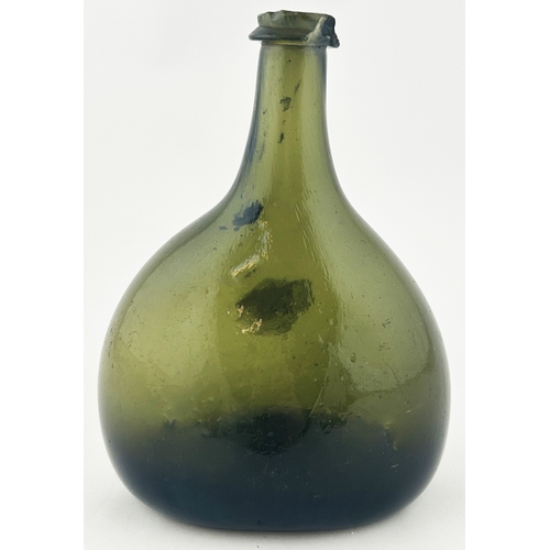 554 - SEALED ENGLISH BLADDER WINE BOTTLE. (Burton Vol 3, p1493). 6.5ins tall. A wonderful, small size, fre... 