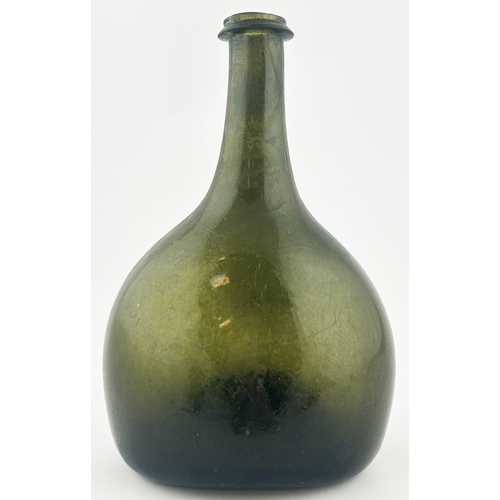 554 - SEALED ENGLISH BLADDER WINE BOTTLE. (Burton Vol 3, p1493). 6.5ins tall. A wonderful, small size, fre... 