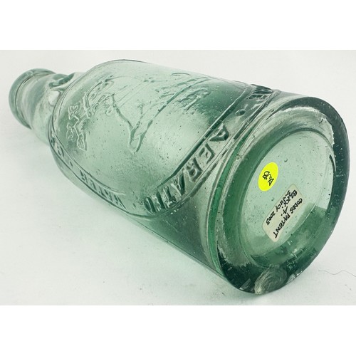 405 - SOUTH YORKSHIRE CODDS PATENT 4 BOTTLE. 7ins tall. Aqua, original rubber neck stopper. Embossed THE S... 