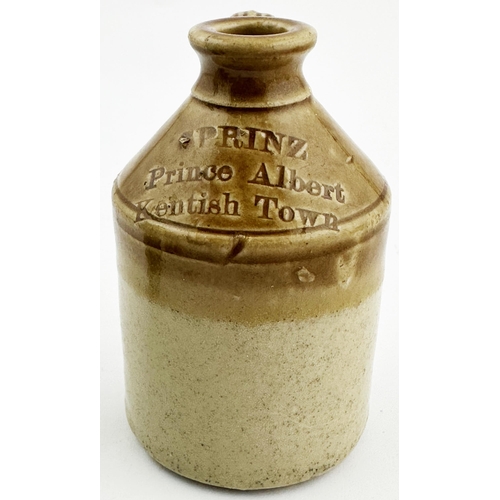 111 - KENTISH TOWN MINIATURE FLAGON. 3.7ins tall, t.t., rear handle. Shoulder impressed C PRINZ/ Prince Al... 