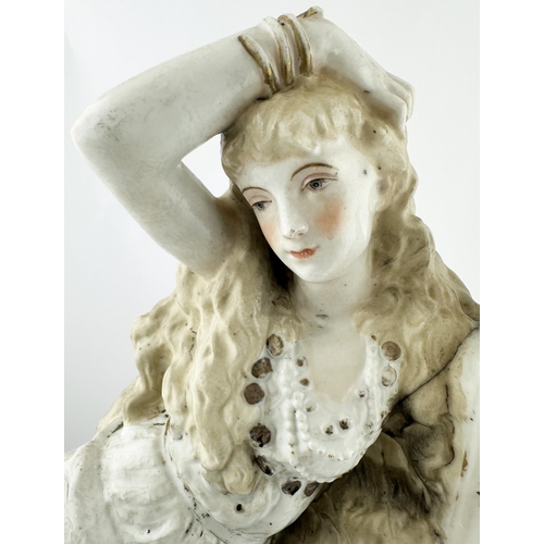 112 - MRS S A ALLENS WORLDS HAIR RESTORER SHOP ADVERTISING FIGURE. 21.5ins tall. Large well modelled, part... 
