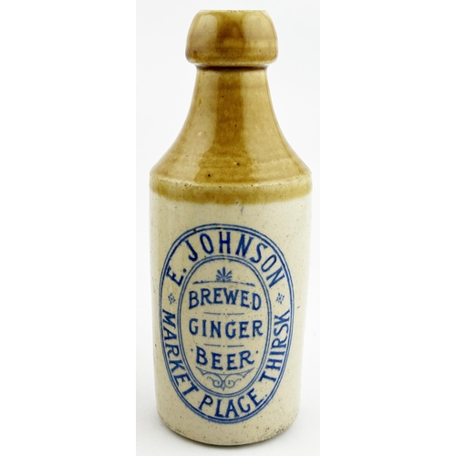 63 - THIRSK GINGER BEER BOTTLE. 7.2ins tall, taller than std, t.t., blob lip (minor inside scuff). Strong... 