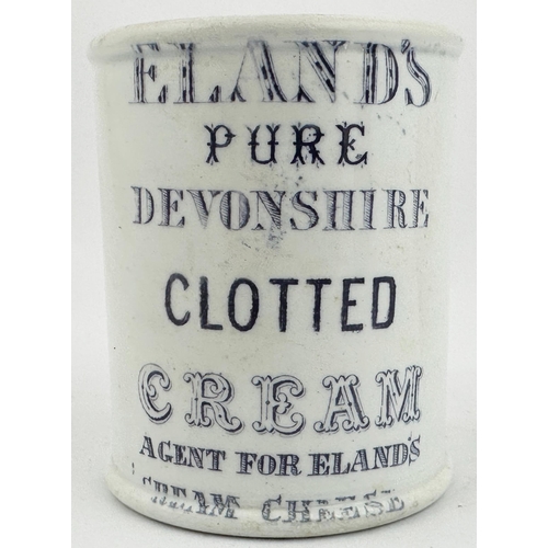 68 - ELANDS CLOTTED CREAM POT. 3ins tall. Light purple transfer to 2 sides. ELANDS/ PURE DEVONSHIRE/ CLOT... 