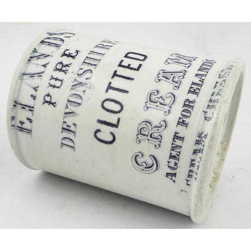 68 - ELANDS CLOTTED CREAM POT. 3ins tall. Light purple transfer to 2 sides. ELANDS/ PURE DEVONSHIRE/ CLOT... 