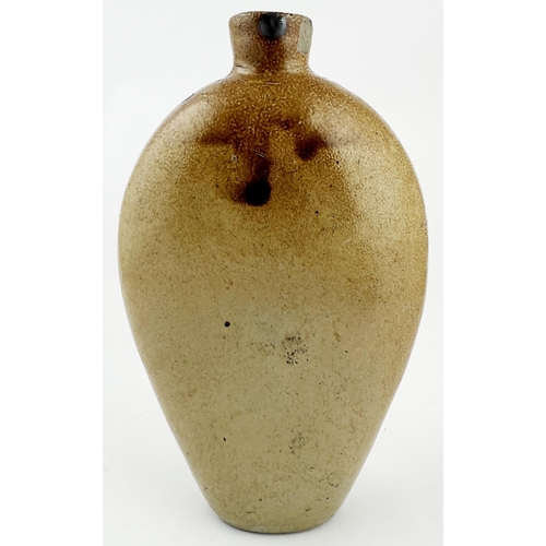 82 - EARLY LONDON PUB NAMED SPIRIT FLASK. 8.5ins tall, round shouldered lozenge shape, oval base. Gorgeou... 