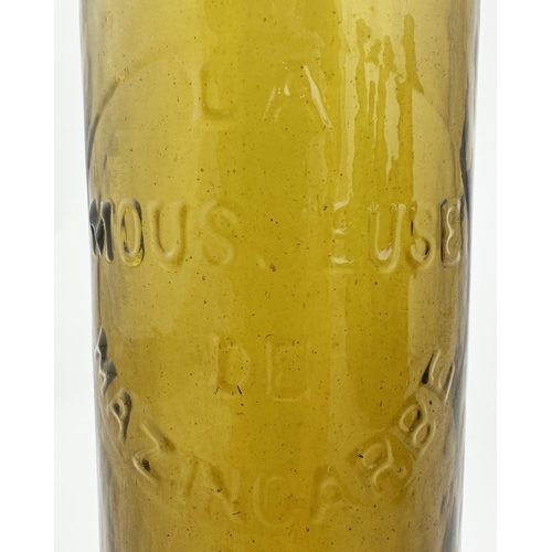 90 - EXTRA TALL FRENCH CODD BOTTLE. 11ins tall. An extraordinary golden amber glass very tall codd. To fr... 