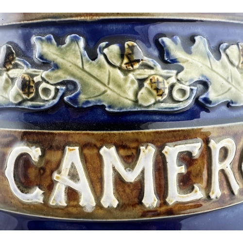 91 - ROSS & CAMERONS WHISKY BARREL WITH HIGHLANDER STOPPER. WG p246. Approx 22ins tall to top of stopper ... 