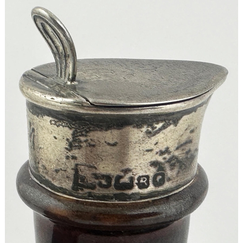 92 - GREENLEES BROTHERS SPECIAL OLD IRISH WHISKY JUG. WG p7.1ins to top of silver plated flip top. A trul... 