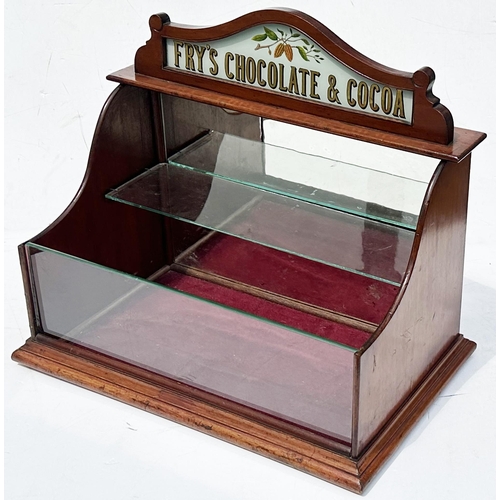 94 - FRYS CHOCOLATE & COCOA SHOP DISPLAY CABINET. 19ns tall, 13.5ins deep, 21.5ins wide. An unusual, sple... 