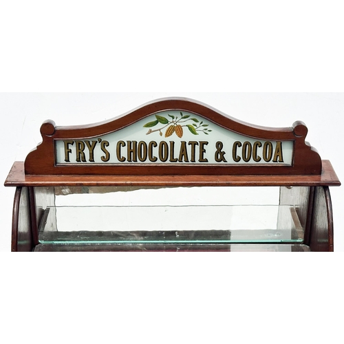 94 - FRYS CHOCOLATE & COCOA SHOP DISPLAY CABINET. 19ns tall, 13.5ins deep, 21.5ins wide. An unusual, sple... 