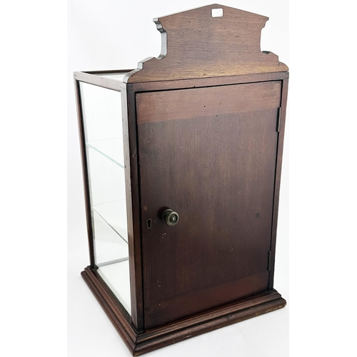 95 - SWAN PENS SHOP DISPLAY CABINET. 20.2 tall, base 11.3 x . A most attractive small size polished wood ... 