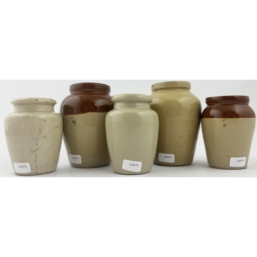 59 - PICTORIAL CREAMS GROUP. Tallest 3.5ins. MANCHESTER & SCARBORO. Minor chips. (5)