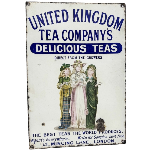 UNITED KINGDOM TEA COMPANY ENAMEL SIGN. 14.5 x 9.9ins. A truly ...