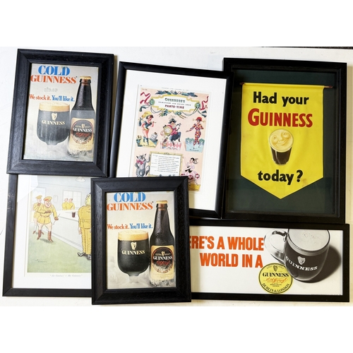 GUINNESS ADVERTISING GROUP. Largest 20.5ins. All in frames, cartoon ...