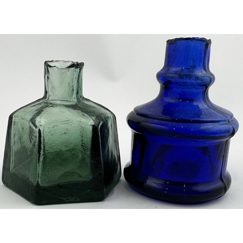 7 - INKS DUO. Tallest 2.5ins. Embossed FM & Co to one, other plain. Minute nicks. (2)