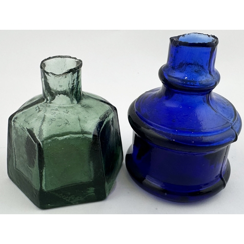 7 - INKS DUO. Tallest 2.5ins. Embossed FM & Co to one, other plain. Minute nicks. (2)