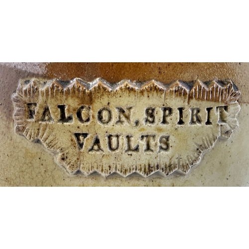 368 - FALCON SPIRIT VAULTS LADY WITH BIRD REFORM FLASK. RF p27. 9.1ins tall. Very rare reform flask probab... 