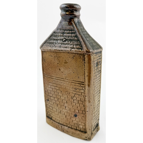 373 - HOUSE REFORM FLASK. RF p23. 7.1ins tall. House shaped flask, 5 window variant. No p.m. Dudley Davids... 
