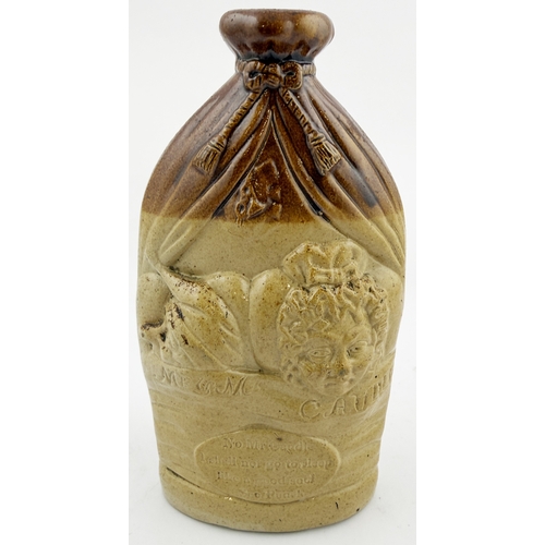 382 - CAUDLE/PRETTYMAN REFORM FLASK. RF p16. 7.25ins. Caudle/ Prettyman flask, DOULTON & WATTS/ LAMBETH PO... 