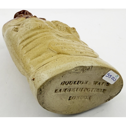 382 - CAUDLE/PRETTYMAN REFORM FLASK. RF p16. 7.25ins. Caudle/ Prettyman flask, DOULTON & WATTS/ LAMBETH PO... 