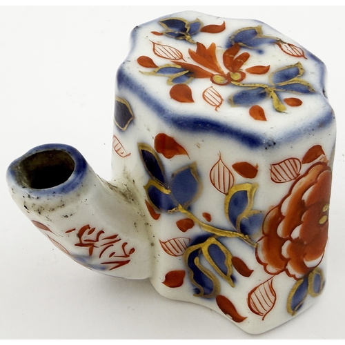 388 - FRENCH PORCELAIN TEAKETTLE INK BOTTLE. 1.75ins tall. Cruciform porcelain teakettle ink, decorated wi... 