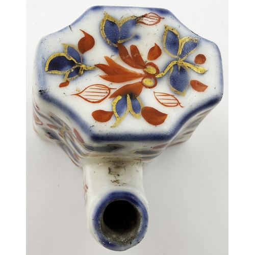 388 - FRENCH PORCELAIN TEAKETTLE INK BOTTLE. 1.75ins tall. Cruciform porcelain teakettle ink, decorated wi... 