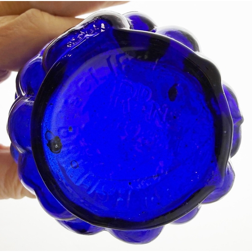 395 - ECLIPSE BUNCH OF GRAPES FAIRY LIGHT. 4ins tall. Cobalt blue glass fairy light modelled as bunch of g... 