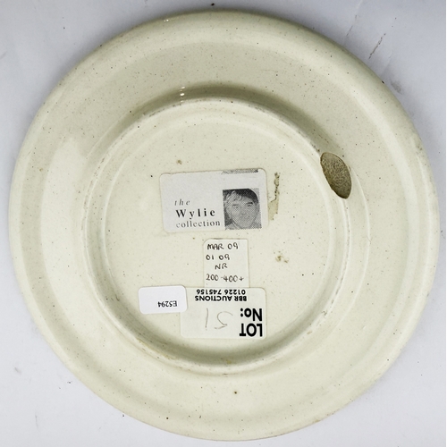 396 - WISBECH COASTER. 6.1ins diameter. Superb coaster for Collins of Wisbech, china, glass & earthenware ... 