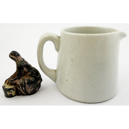 397 - PRINCE OF WALES GENERAL HOSPITAL LONDON CREAM JUG. 2ins tall. Small single measure handled cream jug... 