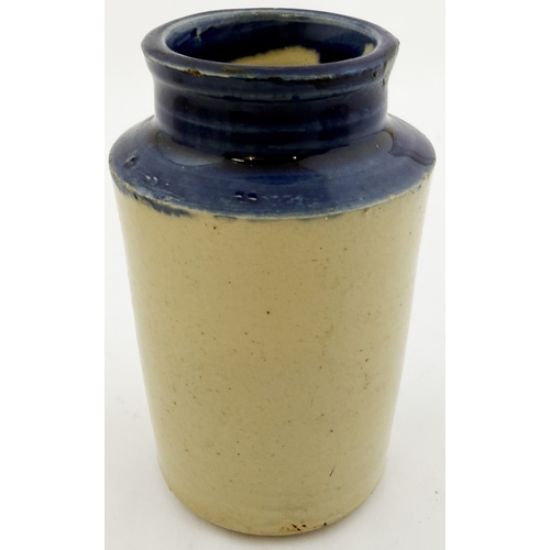 400 - JOSEPH BLAND TYNEMOUTH CREAM POT. 4ins. Blue top, blue print cream from Plessey Dairy/ Tynemouth. Go... 