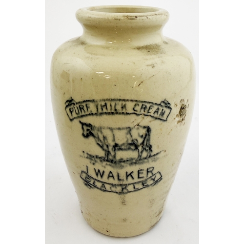 403 - LARGE WALKER BLACKLEY CREAM POT. 6.1ins. A scarce very large size all-white cream pot printed PURE T... 
