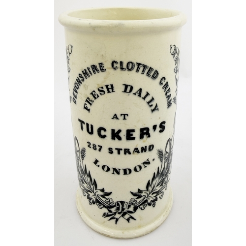410 - TUCKERS LONDON CYLINDER CREAM. 5ins. Black print Tuckers cylinder from this prolific Strand, London ... 