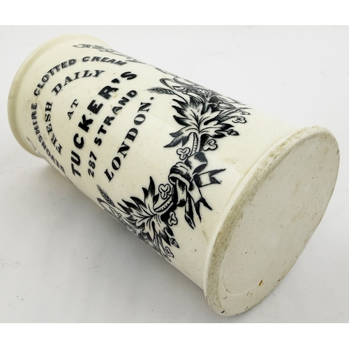 410 - TUCKERS LONDON CYLINDER CREAM. 5ins. Black print Tuckers cylinder from this prolific Strand, London ... 