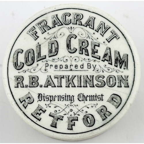 415 - RETFORD COLD CREAM LID. APL p475, 55. 2.5ins diam. Another Retford cold cream lid, this the smaller ... 