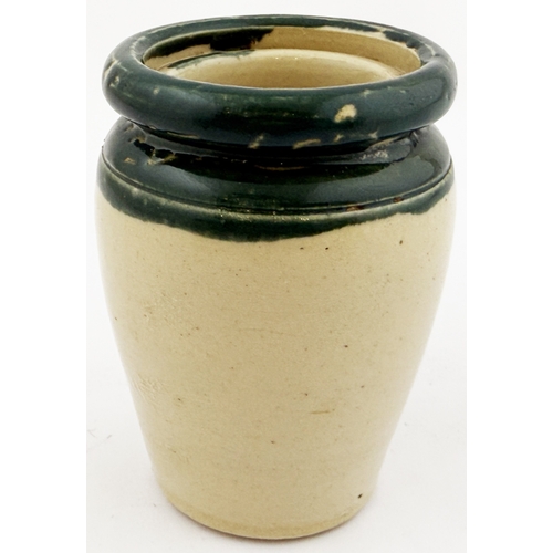 610 - JORDAN & PAWLEY MAIDSTONE CREAM POT. 3ins tall. Small size green top, green print cream pot from Jor... 