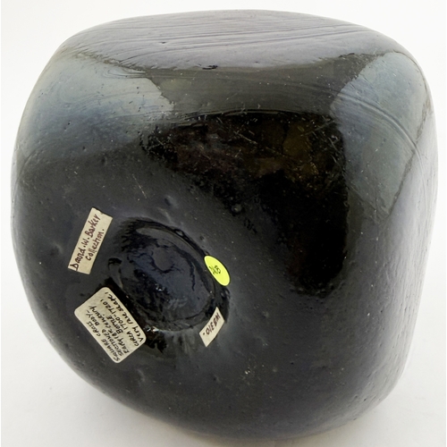 672 - SQUARE BODIED ENGLISH ONION BOTTLE. 5.75ins tall. Square bodied black glass onion, a very rare form ... 