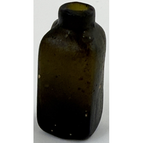 MINI PONTILLED PHIAL. 1.8ins tall. Unusual rectangular section phial ...