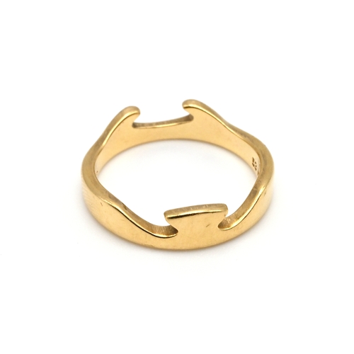 101 - Nina Koppel for Georg Jensen, an 18 carat yellow gold outer Fusion ring, Number 53, with convention ... 
