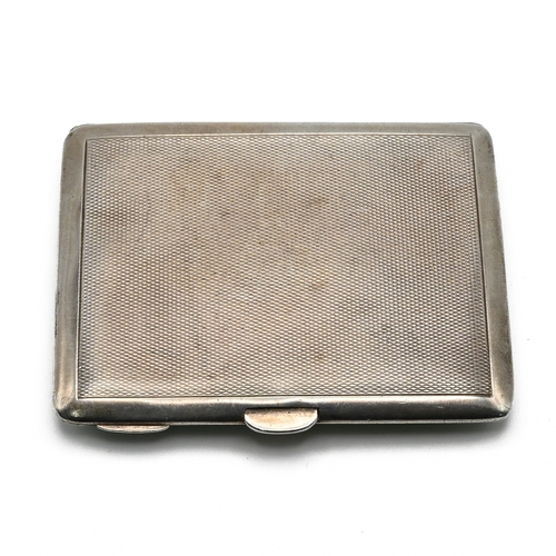 118 - A silver and green guilloche enamelled cigarette case, Birmingham 1933, 8.5cm long, 85 grams gross.