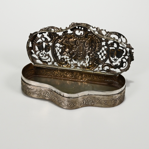119 - An Edwardian silver potpourri box, by William Comyn’s, London 1905, of shaped outline, the pierced h... 