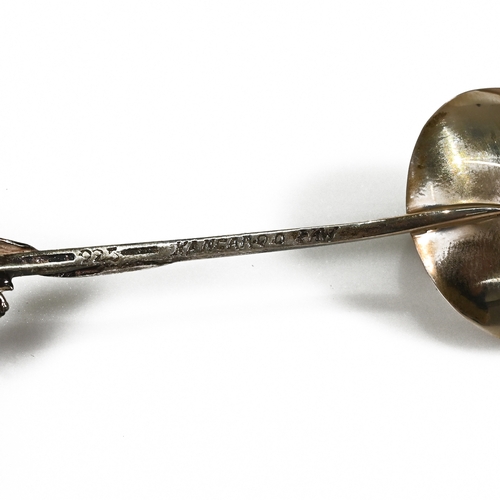 136 - Three cased Australian spoons by John Harris, with floral finials, Kangaroo Paw, Dryandra, and anoth... 