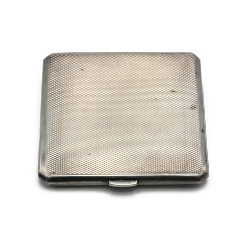 189 - An Art Deco silver and enamelled cigarette case, Birmingham 1934, the black and pale blue cover set ... 