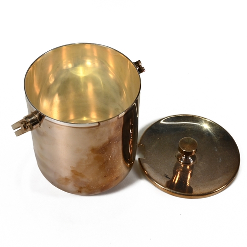 195 - Lino Sabattini, Italy, a modernist silver-plated swing handled ice bucket and cover, stamped marks, ... 