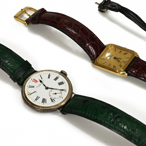 229 - A collection of wrist watches, including; a West End Watch Co continental silver cased wrist watch; ... 