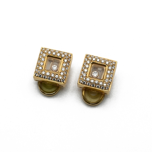 23 - Chopard, a pair of Happy Diamond ear clips, stamped ‘Chopard’, ‘750’, 9218858, and 84/2618-20, of sq... 