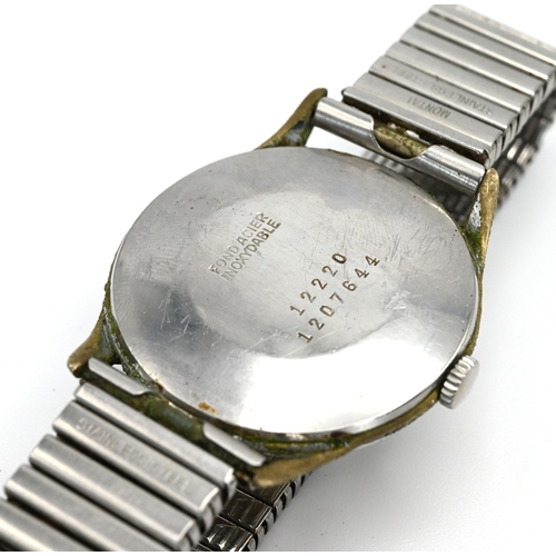 237 - Early 20th Century stainless steel backed gentleman's wristwatch with secondary minutes dial, second... 