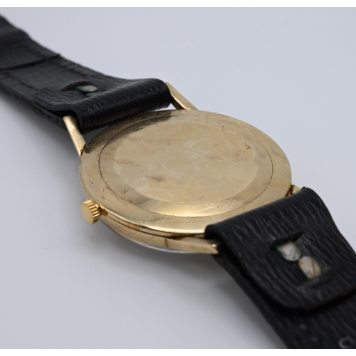 245 - Rotary, a gentleman’s 9 carat gold mechanical wrist watch, the signed white dial with gilt dagger ba... 