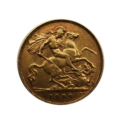 265 - A 1909 half sovereign.