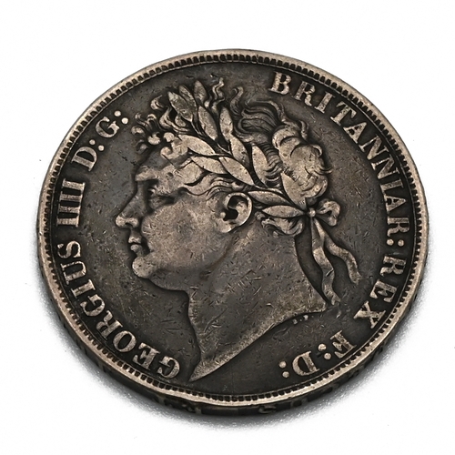 272 - 1822 King George IV 'Tertio' silver five shillings crown coin. Minted in 1822 of sterling silver, ed... 